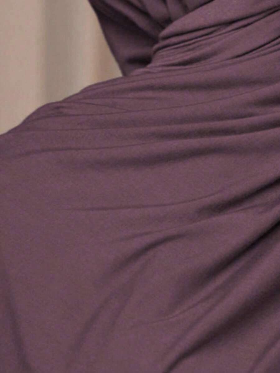 1pc Solid Color Elegant & Soft Scarf, Women Modal Hijab,Comfortable Multifunctional Headscarf, Suitable Daily Wear Dress - 紫色 - 查看 1