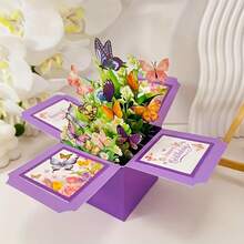 1 Thiệp chúc mừng hình bướm 3D nổi kèm phong bì và chức năng viết tay, thích hợp cho sinh nhật, kỷ niệm, mẹ, bà, vợ, Ngày của Mẹ - Bó hoa giấy thủ công, thích hợp làm quà bất ngờ trong nhiều dịp khác nhau. - Nhiều màu - Xem 2
