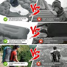 Colchoneta Inflable Doble Acampar Ultraligera Portáti Color Celeste - Gris - Ver 6