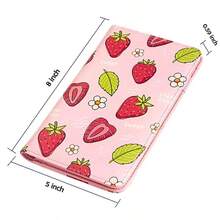 Beceere Pink Server Book Server Books For Waitress Waitress Book With 2 Zipper Pocket Cute Server Book Server Note Pads Waitress Book With Money Pocket Fit Server Apron Strawberries - Strawberries - View 2