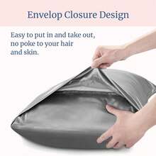 2 luksusowe, jedwabiste, miękkie poszewki na poduszki – oddychające i przyjazne dla skóry, przyjemne w dotyku, z jednokolorowym zapięciem kopertowym – nadają się do prania w pralce, poszewki na poduszki dla jednej osoby o satynowym wykończeniu, prezent świąteczny, odpowiednie na każdą porę roku - Wielokolorowe - Zobacz 3