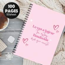 1pc Inspirational Pink Quote Spiral Notebook - Elegant Self-Reflection Journal With Positive Affirmations, Heart And Star Designs, Perfect Gift For Friends And Sisters, Inspirational Diary, Journal, Playful Design, High-Quality Paper Material - A - View 5