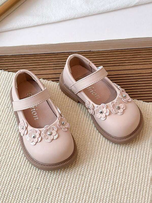 1 par de mocasines con estampado floral para niñas, zapatos casuales de princesa para niños pequeños y niños pequeños, con suela blanda antideslizante, vintage Mary Jane, transpirables y cómodos, versátiles para primavera, verano y otoño