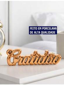 Decorative Porcelain Ornament With Word Design For Interior Decoration - Gratitude - View 8