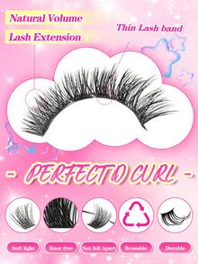 640/592/576片D型卷翘10-16mm混合假睫毛，10D-150D高容量DIY假睫毛套装，包含胶水、睫毛刷和睫毛嫁接镊子，妆效自然，可重复使用，适合日常妆容、婚礼、派对、圣诞节和旅行 - 粉色 - 查看 10