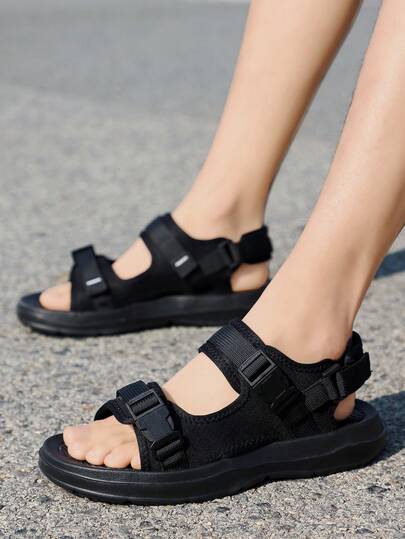 1 Pair Men's Lightweight, Simple, Fashionable Summer Sandals, New Style, Wear-Resistant, Breathable, Non-Slip, Beach Shoes