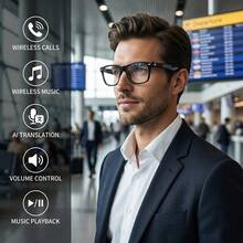 SENBONO 2026 New AI Translation Smart Glasses, Multi-Functional Audio Glasses, Hands-Free Call, Noise Cancelling Headphones And Glasses 2-In-1, Equipped With Built-In Microphone And Speakers, Support Volume Control Music Playback And Hands-Free Calls - Multicolor - View 3