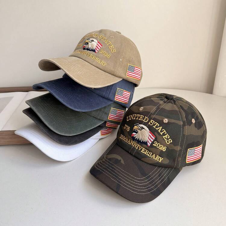 1pc Men's Baseball Cap With American Anniversary Letter Embroidery, New Spring/Summer Casual Soft Top Hat For Party And Leisure - Multicolor - View 9