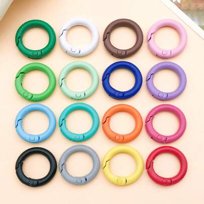 5个彩色20mm合金圆形弹簧扣，DIY首饰制作配件，适用于手链、项链、耳环制作配件