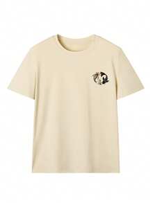 3件套夏季新款简约趣味赛车与日式花鸟印花组合休闲圆领短袖T恤，时尚百搭女式上衣 - 黑色和粉紅色和杏色 - 查看 7