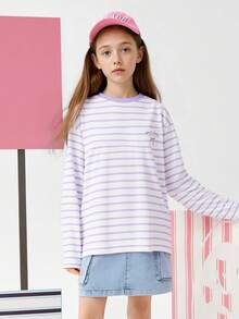 Balabala 2026 Unisex Cotton Long Sleeve T-Shirt, Quick-Dry Spring Version - White Purple - View 4