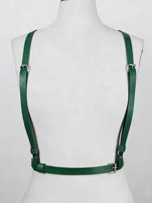 Punk Waist Belt Women PU Leather Skinny Body Adjustable Belts With Gothic Circle For Party - Green LB-006ML - View 5