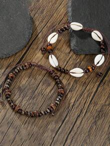 Bohemian Ankle Chain Beach Vacation Style Woven Adjustable Bracelet Ankle Chain For Men - Multicolor - View 2