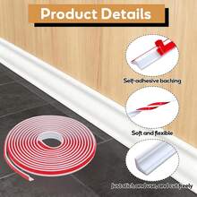 1pc Self-Adhesive TPE Material Wall Crevice Decorative Line, Baseboard, Ceiling Trim, Tile Grout Decorative Line, Wall Decor For Home - B - View 6