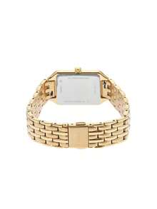 Fossil 女士石英三针腕表，时尚女士腕表，方形系列，不锈钢表壳，水晶玻璃表盘，直径 26 毫米，适合日常佩戴 - 金色 - 查看 10