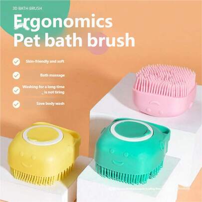 This Silicone Pet Grooming Brush Is Specially Designed For Pets. It Can Be Filled With Shampoo For Washing And Massaging During Bathing. The Soft Bristles Are Very Suitable For Household Pets.