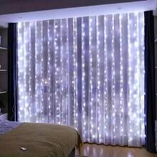 USB Powered LED Remote Control Curtain Lights, 8 Modes, Fairy Lights Suitable For Christmas, Valentine's Day, Halloween, Ramadan, Birthday, Bedroom, Gifts, Holiday Parties, New Year, Atmosphere Decoration Lighting - USB Curtain Light - View 3