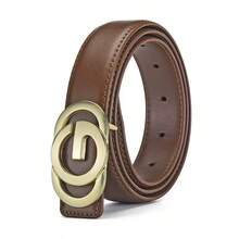 1条女士时尚百搭金色扣环腰带，牛仔裤腰带 - 彩色 - 查看 6