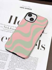 Wave Ripples 1件装亮面艺术水波纹图案二合一保护硬壳手机壳，兼容三星/ 11/12/13/14/15/16/17 Pro Max - 彩色 - 查看 3