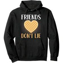 Friends Don't Lie, Waffle Nut Lovers Costumes Waffles Pullover Hoodie - Black - View 7