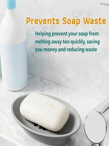 1pc Silicone Non-Slip Soap Dish With Drainage Holes, Shower And Bathroom Soap Holder, Flexible Soap Tray To Keep Soap Dry And Extend Its Lifespan - Multicolor - View 2