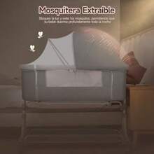 cunas para bebésMuja 3 en 1 Cuna Colecho Cuna con Mosquiteras y Cesta de Almacenamiento Cambiador Cinturón de  8 Altura Ajustable Portátil y Plegable - Modelo A - Ver 6