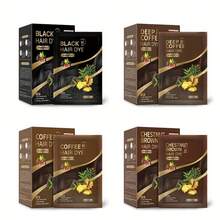 One Box Contains 10 Individually Packaged Sachets. Available In Black, Dark Brown, Chestnut, And Brown. This Is A 3-In-1 Hair Dye Shampoo And Deep Cleansing Shampoo, Suitable For Both Men And Women. - CHESTNUT BROWN - 查看 7