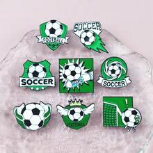 4pcs World Cup Themed Metal Alloy Brooch Pins, With Safety Pin Design, Suitable For Decorating Jackets, Scarves, Hats, Backpacks To Show Team Support, Essential For Match Viewing Parties - Multicolor - View 4