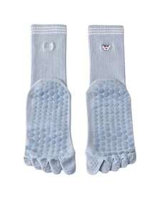 1/2/3/5 Pairs Women Breathable Non-Slip Yoga Socks, Five-Toe Mid-Calf Design With Anti-Slip Grip And Embroidered Dog Pattern, Suitable For Yoga, Pilates, Ballet, Dance And Gymnastics - Multicolor - View 19