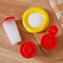 1/3pcs Moisture-Proof Salt And Pepper Shaker Containers With Red Lids, Sealed Plastic Seasoning Jars Dispenser - Red - View 6