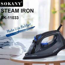 SOKANY 11033 家用多功能電熨斗 蒸汽熨燙 2200W 高功率快速加熱 300ml 大容量 多段溫度調節 輕鬆熨燙領口、鈕扣及其他小面積區域 - 查看 2