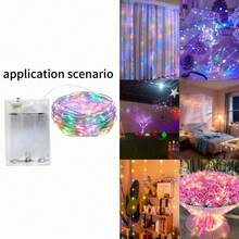 2m 20 LEDs, 3m 30 LEDs, 4m 40 LEDs, 5m 50 LEDs AA Battery Powered Fairy Lights, Suitable For Wedding, Holiday, Bedroom, Party, Atmosphere, Bedside, Room, Decorative Lighting - Color - View 3