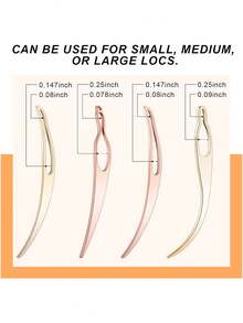 4件套脏辫工具套装，包含脏辫固定工具、脏辫钩针（用于发型设计）、脏辫维护钩针、接发工具套装（玫瑰金、金色） - 多色1 - 查看 2