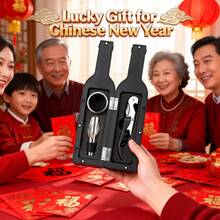 3/5 Pcs Elegant Design Wine Opener, Bottle Stopper, Pourer Gift Set, Luxury Wine Accessories Gift Box For Valentine's Day, Chinese New Year, Birthday, Wedding, Anniversary, Housewarming - Multicolor - View 10