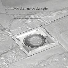 Cubierta de drenaje de acero inoxidable de alta resistencia - recinto de ducha antiobstrucción, bañera y canasta de drenaje del fregadero con recolector de cabello - rejilla de drenaje de baño resistente a la corrosión, adecuada para cocinas y baños - cubierta de drenaje fácil de limpiar, colector de cabello del drenaje de la ducha, filtro del fregadero de la cocina, diseño perforado, malla de metal duradera, material resistente a la oxidación, mejoras para el hogar. - 1 - Ver 9