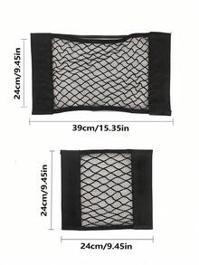 通用自粘塑料收纳袋，节省空间的汽车后备箱网袋，大号壁挂式收纳袋，弹性网袋带粘胶，适用于后备箱收纳、壁挂式橱柜，无需钻孔，家居收纳必备品 - 彩色 - 查看 11