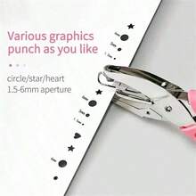 1.5mm/3mm/5mm Star / 5.5mm Heart / 6mm DIY Loose-Leaf Hole Puncher, Small Metal Single Hole Puncher, Student Handmade Heart Hole Punch - A - View 4