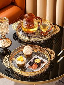 1pc Acrylic Multi-Purpose Serving Tray, Suitable For Kitchen, Dining Room, Living Room, Tea Sets, Glassware, Candies, Cookies, Bread, Weddings, Parties, Gifts, Birthdays, Yard - Multicolor - View 2