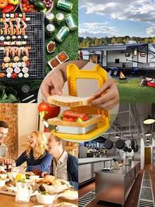 1pc Stainless Steel Square/Round Sandwich Bread Toast Cutter Mold Maker Tool - Red - View 5