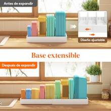 zxxLifewit Organizadores de Tapas y Almacenamiento Paquete de 1 34-61  Disores de Tapas de Contenedores de Alimentos Grandes Austab Dentro  Gabinete para Enera de Cocina/Despensa Blancoorganizador de cocina - Blanco - Ver 3