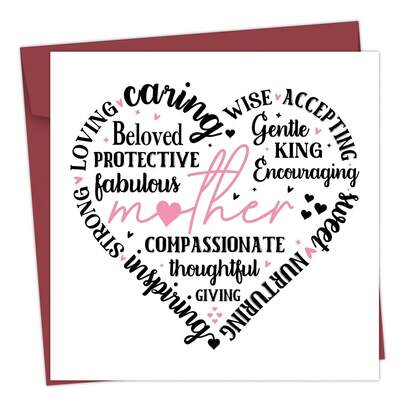 1pc Funny Mother Definition Greeting Card With Envelope, Heartfelt Mother's Day Card For Mom, Birthday Card, Thank You Card, Birthday & Mother's Day Gift From Daughter & Son