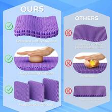 Gel Seat Cushion For Long Sitting, Enlarged & Thickened Patent Design, Breathable Cooling For Office Chair, Soft Car Seat Cushion For Wheelchair (X-Large, Black) - 黑色 - 查看 6