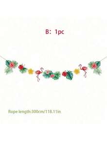 Hawaiian Party Decorations Flamingo Flower Wreath, Hawaiian Luau Tropical Party ALOHA Banner, Summer Beach Birthday Party Decorations, Luau Party Supplies, Tropical Theme Summer Beach Pool Party Decorations, Luau Birthday Party Decorations - Multicolor - View 12