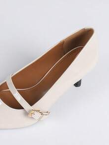 French Pointed Toe Slip-On Pumps, Versatile Hollow Out Stiletto Heel, Elegant Lady Style Work Shoes, Spring/Summer - Apricot - View 8