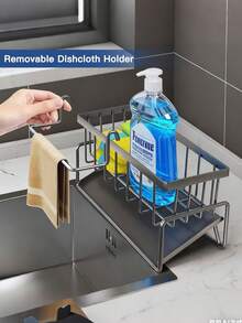 Sponge Holder - Dish Sponge And Brush Holder - Plastic, Multi-Functional, - Kitchen And Bathroom - Homeowners, Kitchen Enthusiasts - Organize Your Cleaning Tools, Keep Your Kitchen And Bathroom Tidy - Clean & Organized Bliss - Multicolor - View 7