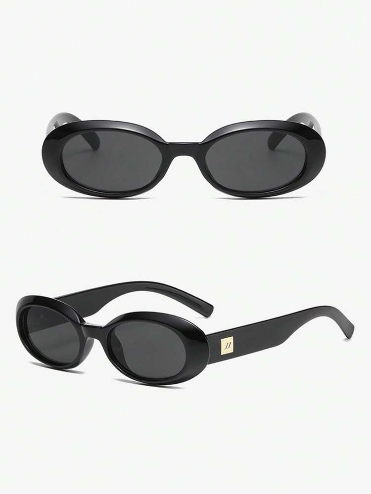 1pc Vintage Oval Personalized Fashion Glasses For Women, Classic Design, Ideal For Outdoor Sports, Travel, Beach, Driving, Fishing And Summer Activities - Multicolor - View 3