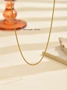 1 chiếc dây chuyền hình rắn tối giản bằng thép không gỉ, thích hợp để đeo hàng ngày. - Vàng 1 - Xem 4