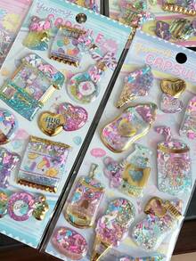 Cute Gold Border Shiny Candy Rocking Stickers For Children's Exchange Stickers - Multicolor - View 1