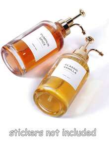 500ml/16.9oz Coffee Syrup Dispenser, Coffee Pump Dispenser, Glass Syrup Bottle With Pump, Black Upgraded Pump Head, Back To School Supplies - Gold - View 7