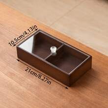 1 Set Bamboo Wood Material Snack Plate With Lid, Suitable For Nuts, Snacks, Cookies, Party And Daily Use - Walnut Color Grid With Cover - View 10